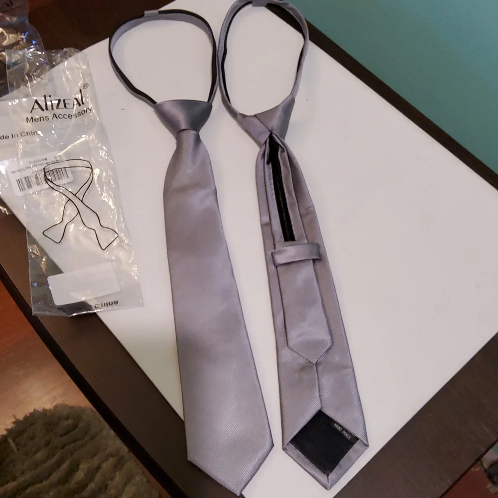 Pair Super Skinny Pretied Neckties